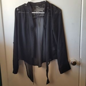 Sheer tie front top.